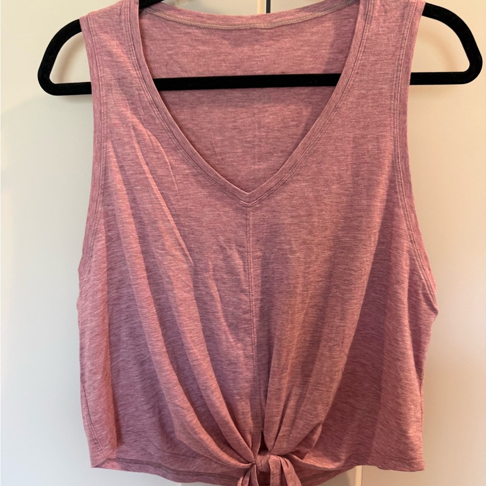 Lululemon Women's V-Neck Tie-Front Tank Top in Dusty Rose